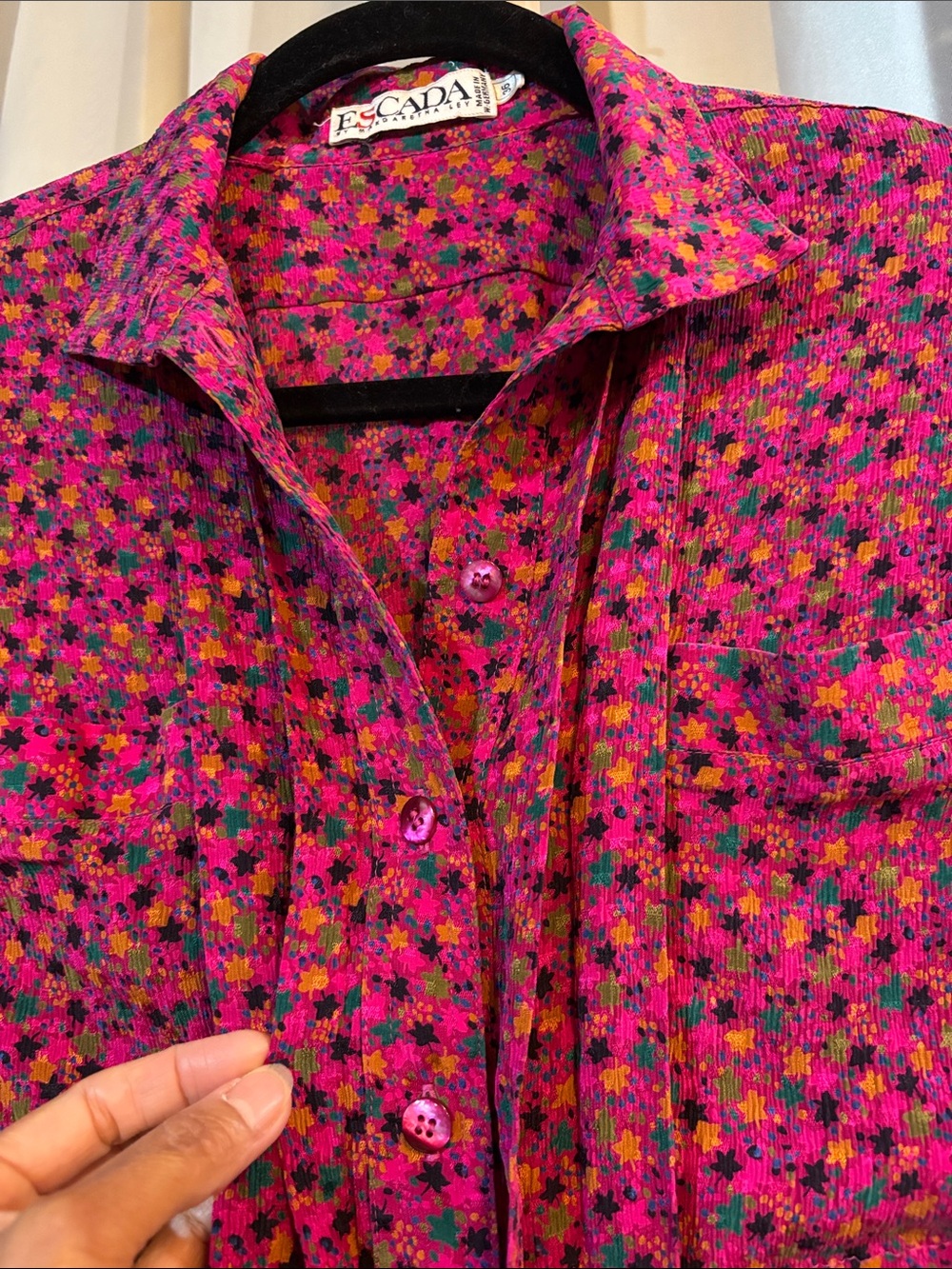 Escada Silk Vintage By Margaretha Ley Button-Down Blouse Size 36 Size 4 6